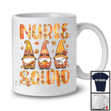 Nurse Squad; Awesome Thanksgiving Fall Leaves Plaid Gnome; Matching Nurse Group T-Shirt