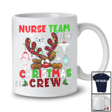 Nurse Team Christmas Crew; Fantastic X-mas Red Plaid Reindeer Face; Proud Careers Jobs T-Shirt