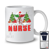 Nurse; Awesome Christmas Moon Tree Santa Nurse Tools; Proud X-mas Careers Jobs T-Shirt