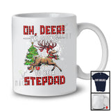 Oh Deer I'm Going To Be A Stepdad; Amazing Christmas Plaid Reindeer Santa; Pregnancy Family T-Shirt