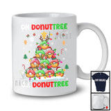 Oh Donuttree; Humorous Christmas Lights Tree Snowing Around; Matching Food Lover T-Shirt