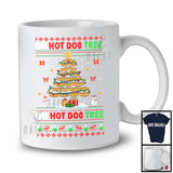 Oh Hot dog Tree; Awesome Christmas Lights Tree Sweater Hot Dog Food Lover; X-mas Pajama Family T-Shirt