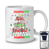 Oh Pharmatree; Joyful Christmas Lights Plaid Medicine; Pharmacy Medication Pharmacist T-Shirt