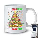 Oh Tacotree; Humorous Christmas Lights Tree Snowing Around; Matching Food Lover T-Shirt