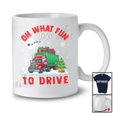 Oh What Fun It Is To Drive; Amusing Christmas Santa Truck Driver; X-mas Tree Snowing T-Shirt