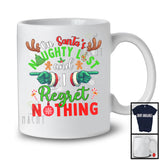 On Santa's Naughty List Regret Nothing; Humorous Christmas Santa Hand; X-mas Family Group T-Shirt