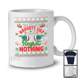 On Santa's Naughty List Regret Nothing; Humorous Christmas Sweater Santa Hand; Snowing Family T-Shirt