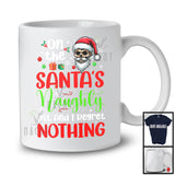 On The Santa's Naughty List I Regret Nothing; Humorous Christmas Santa Skull; Family X-mas T-Shirt