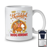 One Thankful Dental Assistant; Humorous Thanksgiving Turkey Autumn Leaves; Dental Group T-Shirt