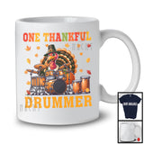 One Thankful Drummer; Joyful Thanksgiving Turkey Musical Instruments; Fall Pumpkins T-Shirt