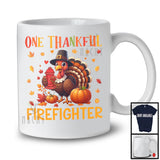One Thankful Firefighter, Amazing Thanksgiving Turkey Lover Fall Leaves, Careers Proud Group T-Shirt