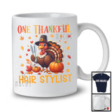 One Thankful Hair Stylist, Amazing Thanksgiving Turkey Lover Fall Leaves, Careers Proud Group T-Shirt