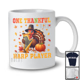 One Thankful Harp Player; Joyful Thanksgiving Turkey Musical Instruments; Fall Pumpkins T-Shirt