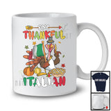 One Thankful Italian; Cheerful Thanksgiving Turkey Proud Italia Flag; Autumn Pumpkin Pie T-Shirt