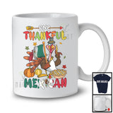 One Thankful Mexican; Cheerful Thanksgiving Turkey Proud Mexico Flag; Autumn Pumpkin Pie T-Shirt