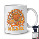 One Thankful Nurse; Happy Thanksgiving Plaid Pumpkin Rainbow; Fall Leaves Turkey T-Shirt