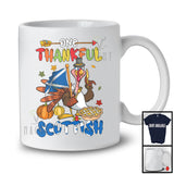 One Thankful Scottish; Cheerful Thanksgiving Turkey Proud Scotland Flag; Autumn Pumpkin Pie T-Shirt