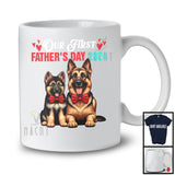 Our First Father's Day 2024, Adorable Father's Day Daddy Baby German Shepherd, Dad Family T-Shirt