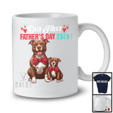 Our First Father's Day 2024, Adorable Father's Day Daddy Baby Pit Bull Lover, Dad Family T-Shirt