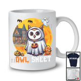 Owl Sheet, Adorable Halloween Moon Boo Ghost Costume Owl, Matching Animal Lover T-Shirt