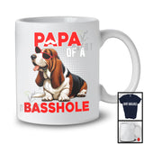 Papa Of A Basshole, Amazing Father's Day Basset Hound Sunglasses, Matching Papa Family T-Shirt