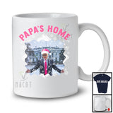 Papa's Home; Humorous Christmas Election Santa Trump; Snowing Family Patriotic T-Shirt