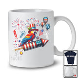 Parrot Riding Firecracker, Wonderful 4th Of July USA Flag Animal Bird Fireworks, Patriotic T-Shirt