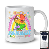 Parrot Squad, Adorable Flowers Rainbow Animal Lover, Floral Matching Women Girls Group T-Shirt