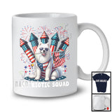 Patriotic Squad, Adorable 4th Of July Samoyed Owner Firecrackers, American Flag Fireworks T-Shirt