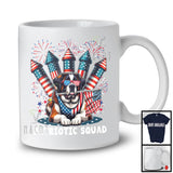 Patriotic Squad, Adorable 4th Of July St. Bernard Owner Firecrackers, American Flag Fireworks T-Shirt