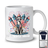 Patriotic Squad, Adorable 4th Of July Whippet Owner Firecrackers, American Flag Fireworks T-Shirt