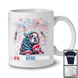 Patriotic Squad, Amazing 4th Of July Scary Bulldog Lover, American Flag Fireworks Patriotic T-Shirt