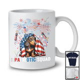 Patriotic Squad, Amazing 4th Of July Scary Dachshund Lover, American Flag Fireworks Patriotic T-Shirt