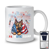 Patriotic Squad, Amazing 4th Of July Scary German Shepherd Lover, American Flag Fireworks Patriotic T-Shirt