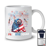 Patriotic Squad, Amazing 4th Of July Scary Pug Lover, American Flag Fireworks Patriotic T-Shirt