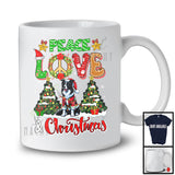 Peace Love And Christmas; Fantastic X-mas Trees Border Collie; Peace Sign Family Group T-Shirt