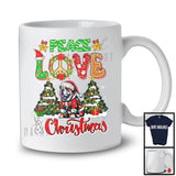 Peace Love And Christmas; Fantastic X-mas Trees Bulldog; Peace Sign Family Group T-Shirt