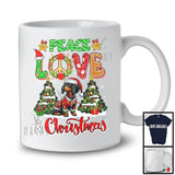 Peace Love And Christmas; Fantastic X-mas Trees Dachshund; Peace Sign Family Group T-Shirt