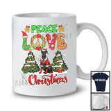 Peace Love And Christmas; Fantastic X-mas Trees Dobermanns; Peace Sign Family Group T-Shirt