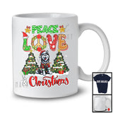 Peace Love And Christmas; Fantastic X-mas Trees Husky; Peace Sign Family Group T-Shirt