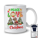 Peace Love And Christmas; Fantastic X-mas Trees Lights Horse Santa; Farmer Farm Animal T-Shirt