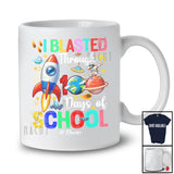 PersonaIized Custom Name Blasted Through 100 Days Of School; Colorful Rocket Planet; Teacher T-Shirt