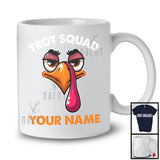 Personalize Custom Name Turkey Trot 2024; Humorous Thanksgiving Turkey Face; Runner Running T-Shirt