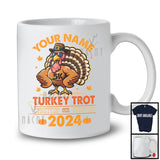 Personalize Custom Name Turkey Trot 2024; Humorous Thanksgiving Turkey; Runner Running T-Shirt