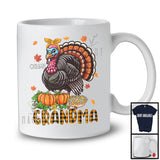 Personalized Grandma; Awesome Thanksgiving Plaid Pumpkin Turkey; Custom Name Family Group T-Shirt