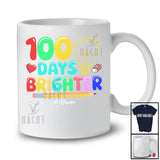 Personalized 100 Days Brighter; Joyful 100th Day Of School Custom Name Teacher Students T-Shirt