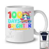 Personalized 100 Days Brighter; Joyful 100th Day Of School Custom Name Unicorn; Students Teacher T-Shirt