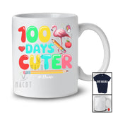 Personalized 100 Days Cuter; Joyful 100th Day Of School Custom Name Flamingo; Students Teacher T-Shirt