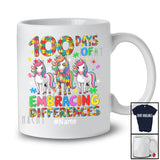 Personalized 100 Days Embracing Differences; Joyful Custom Name Autism 3 Unicorns; SPED Teacher T-Shirt