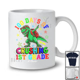 Personalized 100 Days Of Crushing 1st Grade; Joyful T-Rex Dabbing; Custom Name Students T-Shirt